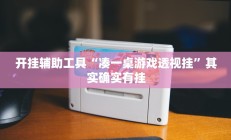 开挂辅助工具“凑一桌游戏透视挂”其实确实有挂