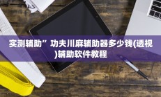 实测辅助”功夫川麻辅助器多少钱(透视)辅助软件教程