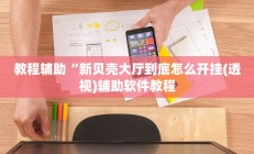 教程辅助“新贝壳大厅到底怎么开挂(透视)辅助软件教程