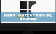 实测辅助“德州werplan作弊辅助透视”开挂详细教程
