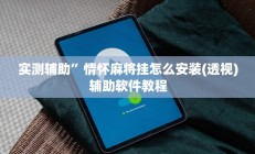 实测辅助”情怀麻将挂怎么安装(透视)辅助软件教程