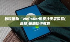 教程辅助“WePoKer透视挂安装教程(透视)辅助软件教程