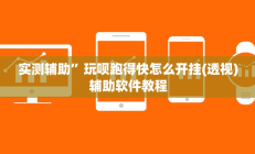 实测辅助”玩呗跑得快怎么开挂(透视)辅助软件教程
