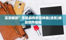 实测辅助”微乐甘肃麻将辅助器工具(透视)辅助软件教程