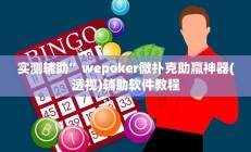 教程辅助“微乐血战到底开挂辅助器(透视)辅助软件教程
