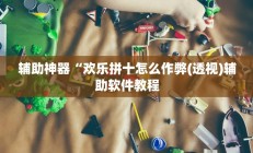 辅助神器“欢乐拼十怎么作弊(透视)辅助软件教程