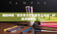 辅助神器“新贝壳大厅到底怎么开挂”开挂详细教程
