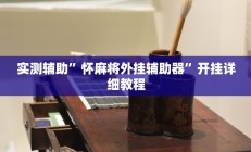 教程辅助“Winner透视挂作弊辅助方法”(原来确实是有挂)