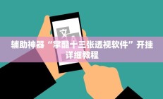 辅助神器“掌酷十三张透视软件”开挂详细教程