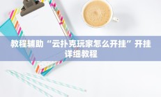 教程辅助“云扑克玩家怎么开挂”开挂详细教程