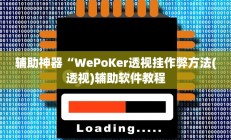 辅助神器“WePoKer透视挂作弊方法(透视)辅助软件教程