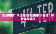 实测辅助”网上打麻将买挂怎么买(透视)辅助软件教程