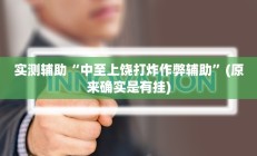 实测辅助“中至上饶打炸作弊辅助”(原来确实是有挂)