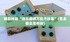 辅助神器“微乐麻将万能开挂器”(原来确实是有挂)