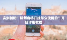 实测辅助”滕州麻将开挂怎么使用的”开挂详细教程