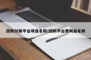 团购分销平台项目名称/团购平台类网站名称