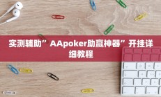 实测辅助”AApoker助赢神器”开挂详细教程
