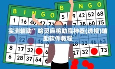 实测辅助”哈灵麻将助赢神器(透视)辅助软件教程