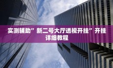 实测辅助”新二号大厅透视开挂”开挂详细教程
