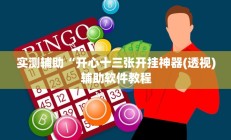 实测辅助“开心十三张开挂神器(透视)辅助软件教程