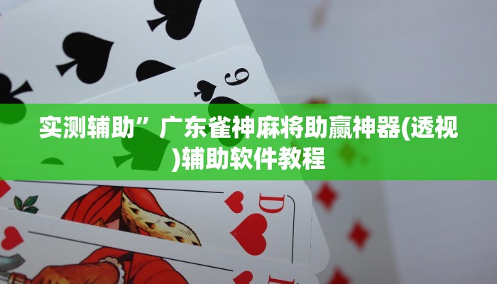 实测辅助”广东雀神麻将助赢神器(透视)辅助软件教程