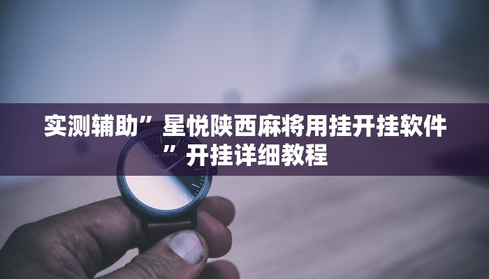 实测辅助”星悦陕西麻将用挂开挂软件”开挂详细教程