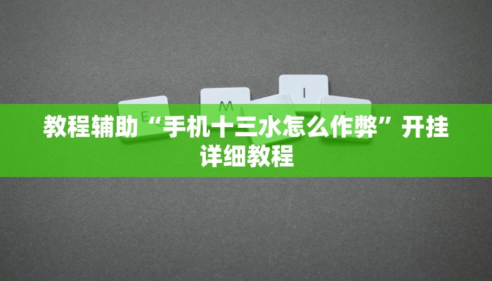 教程辅助“手机十三水怎么作弊”开挂详细教程