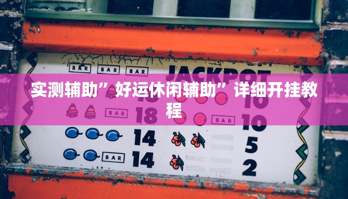 实测辅助”好运休闲辅助”详细开挂教程