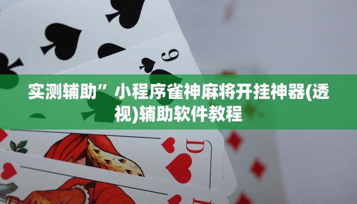 实测辅助”小程序雀神麻将开挂神器(透视)辅助软件教程